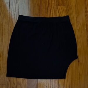 SHEIN Ribbed Black Skirt w/ Side Slit